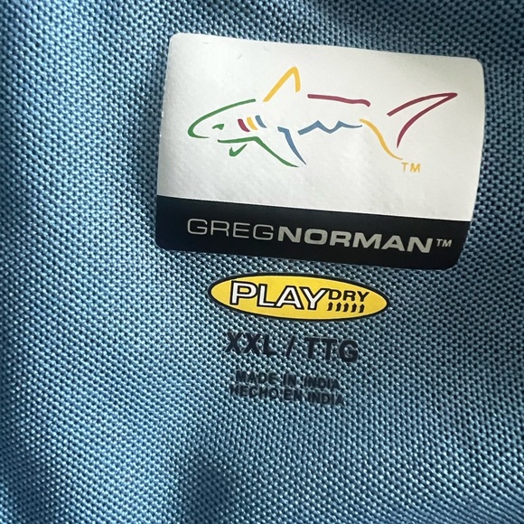 Greg Norman Collection Blue Polo Shirt with Classic Collar and Textured Fabric - Picture 2 of 6